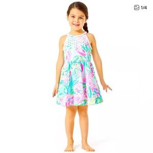 NWT Lilly Pulitzer Girls 10 Little Kinley Dress Multi Totally Blossom Pockets